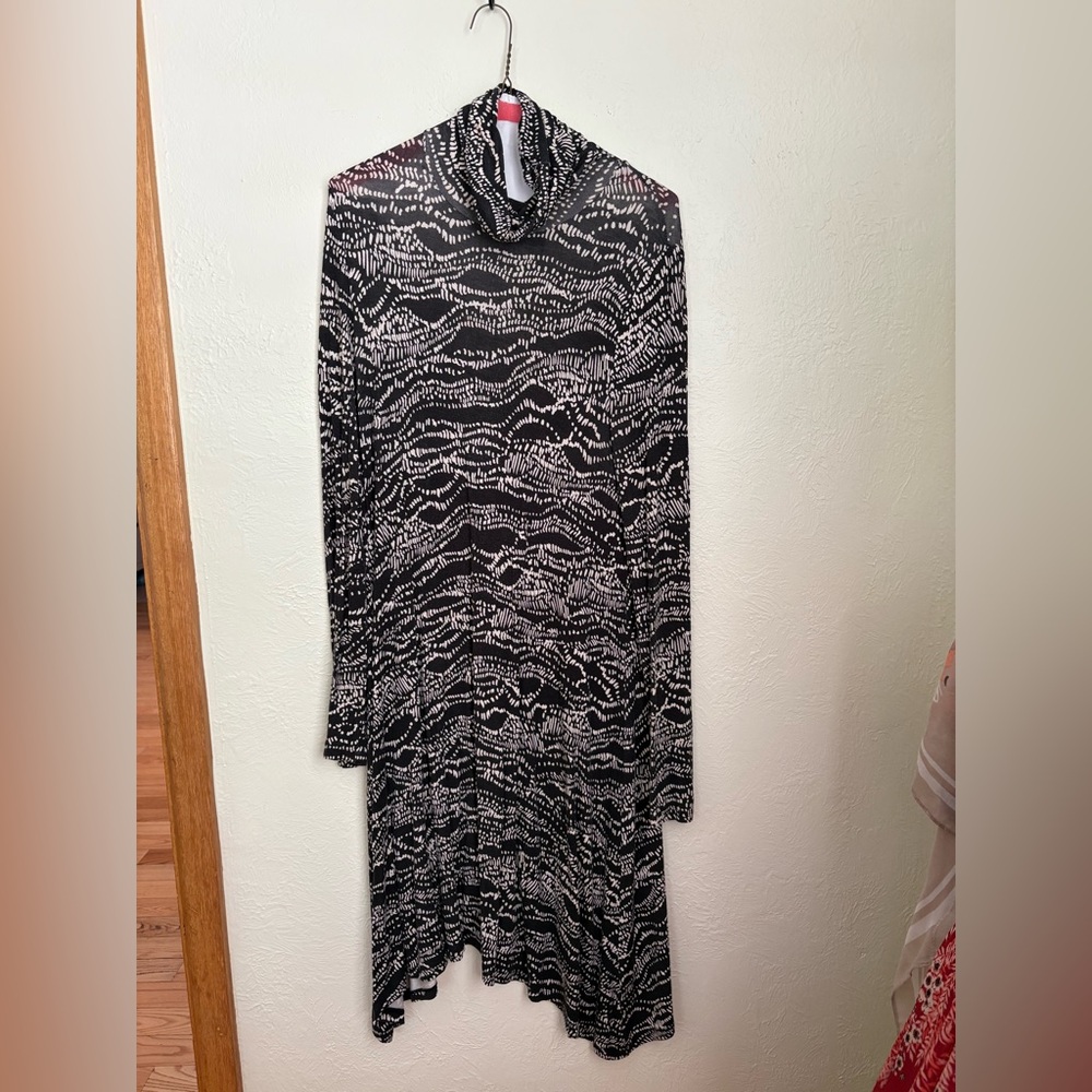 Maeve Black Sheath Dress Long Sleeve Mock Neck